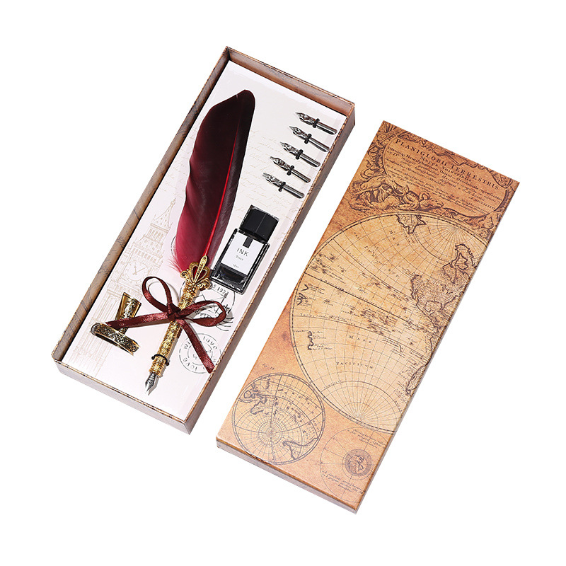 Writing Quill Ink Dip Feather Pen Set