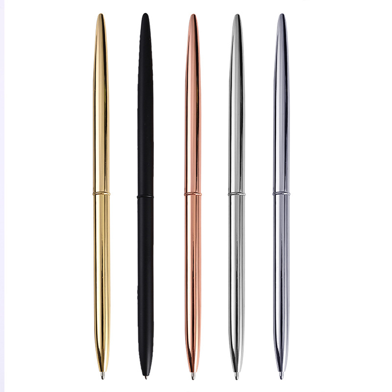 Sharpe slim no clip sivler golden metal pen