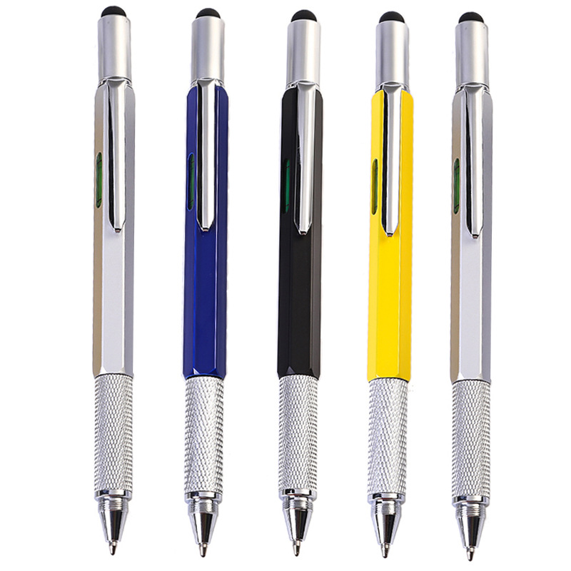 Functional 5 use tool metal gift pen