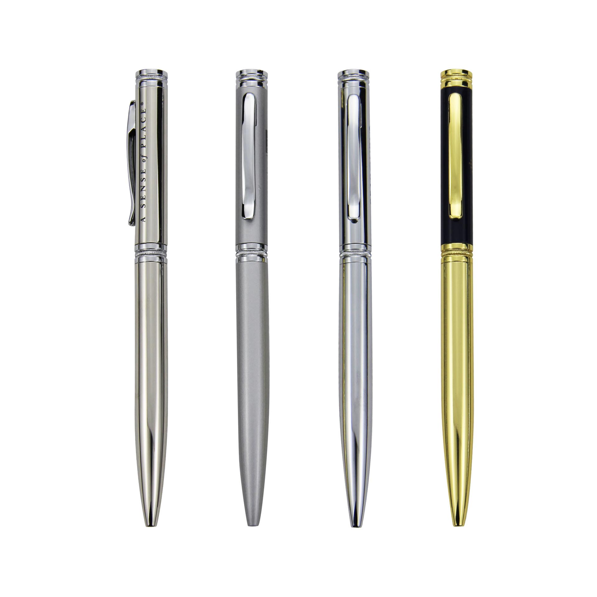 silver chromed metal pen