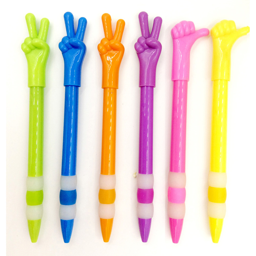 hand gesture plastic pen