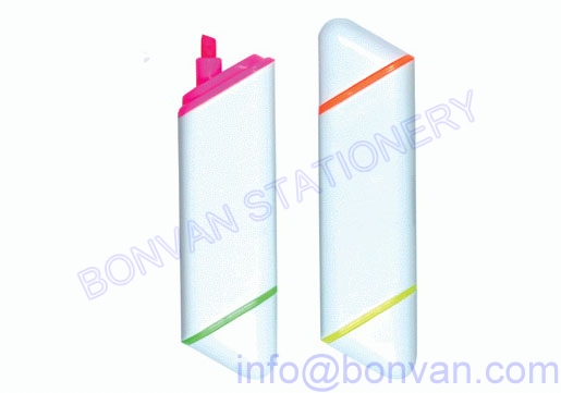 flat two color promotional highlighter marker