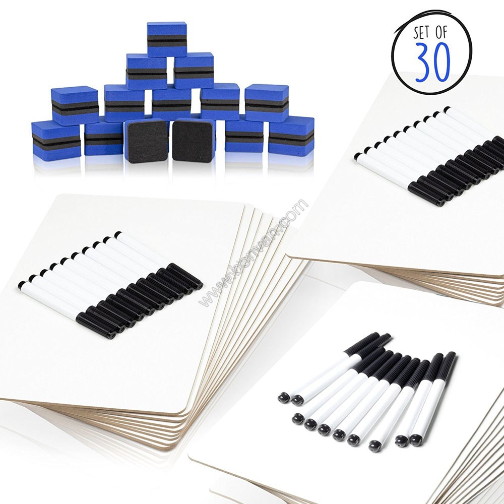 30 pack lapboard whiteboard with marker eraser