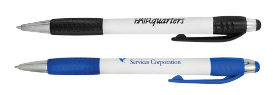 click promotional ball pen with rubber grip