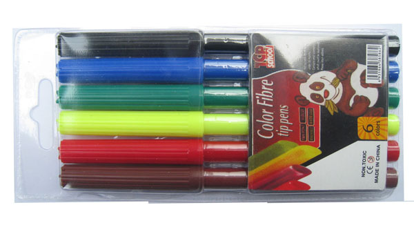 PVC bag 6pcs packing watercolor marker