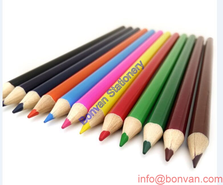 round colored wooden pencil, kids drawing pencil