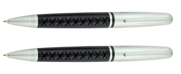 caneta de metal alça de couro, caneta de metal couro