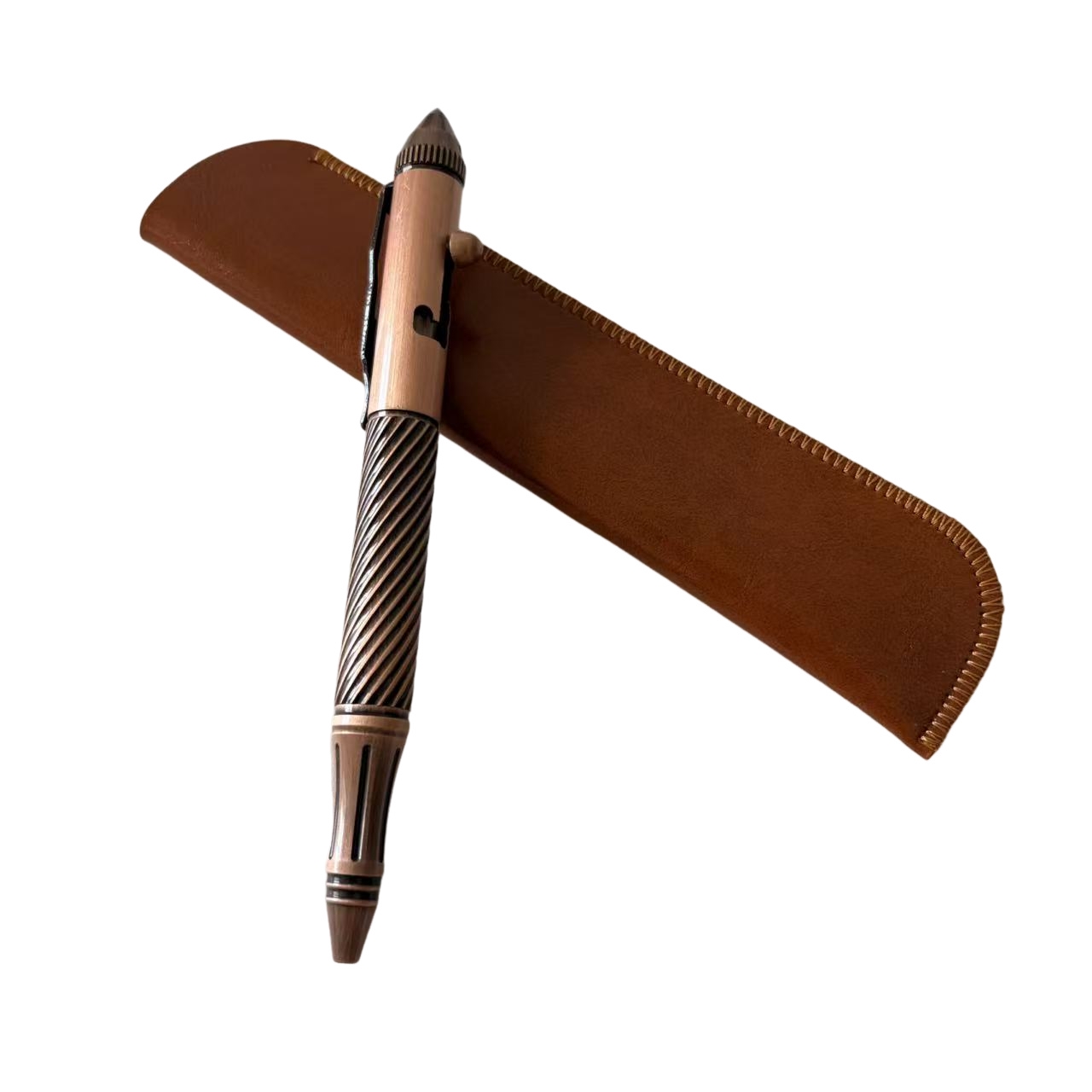 Antique company gift gun style bolt copper pen