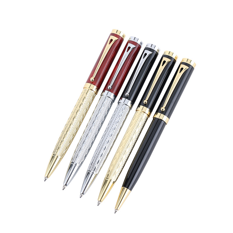 Luxury Anti Scratch Geometric Figure Waves Grip Metal Ballpoint Pen