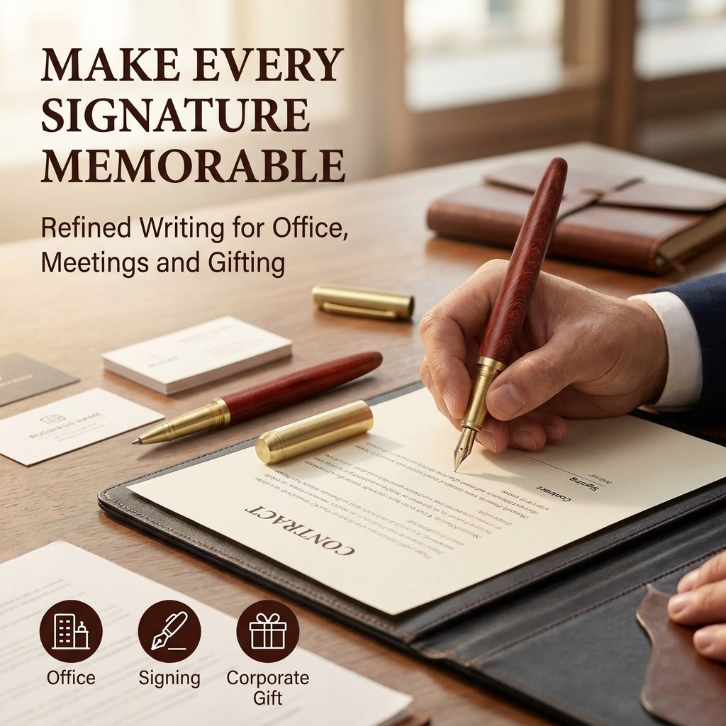 Customized logo Gift Brand Wood foutain Pen