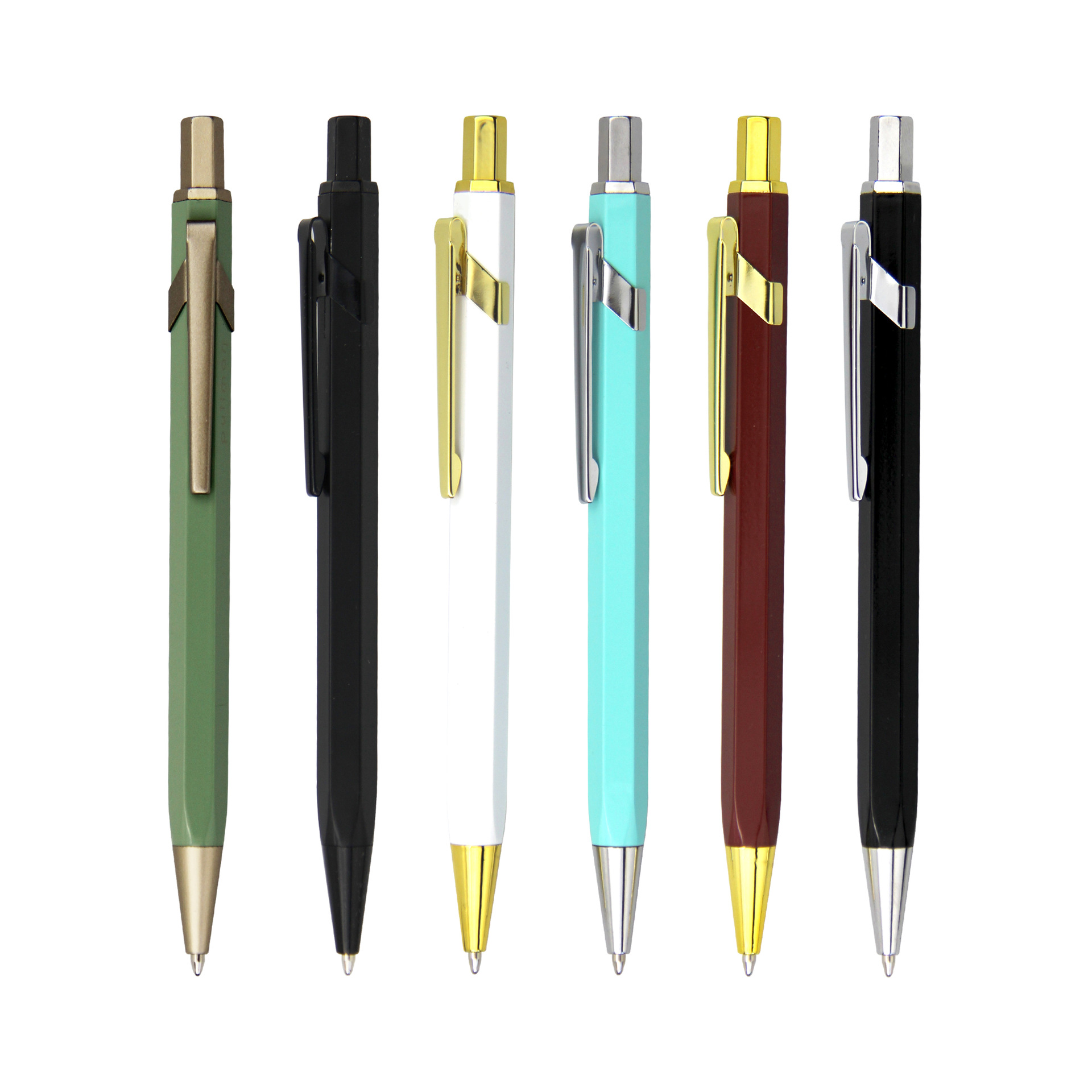 Clip hexagonal retractable company pen