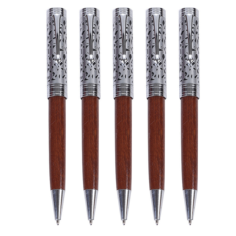 Silver Filigree Sleeve Meccanico Carved Wooden Pen