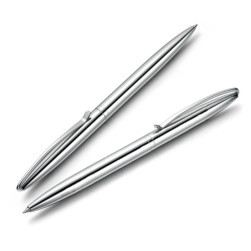 silver chromed metal pen